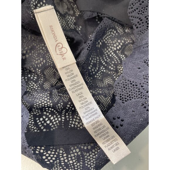 Rhonda Shear 2 Pack Lace Body Bra Size Medium Floral Black White Intimate 544.6 - Picture 4 of 9